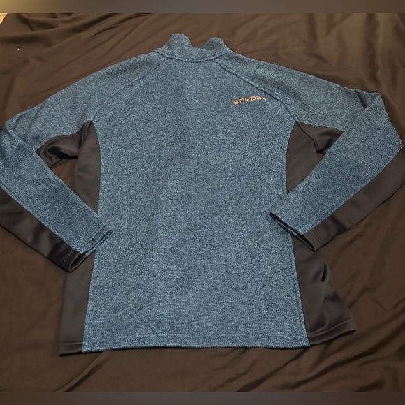 Spyder Mens 1/4 zip blue/grey heavyweight pullover sweater. Size medium - Picture 4 of 5